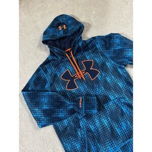 Under Armour Men's Hoodie Medium Blue Geometric Pattern Loose‎ Fit Storm Gear